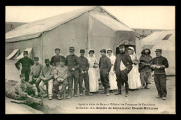 CROIX-ROUGE - SANTE - VISITE DU MAJOR A L'HOPITAL DE CAMPAGNE DE CASABLANCA - INFIRMIERES - Rotes Kreuz