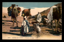 SCENES ET TYPES - SAHARA - NOMADES EN VOYAGE - CHAMEAUX ET MOUTONS - CARTE COLORISEE - Afrique