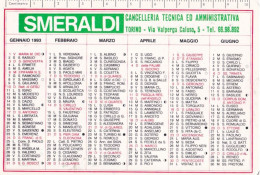 Calendarietto - SMERALDI - Torino - Anno 1993 - Petit Format : 1991-00