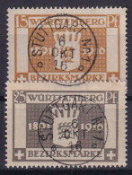 WÜRTTEMBERG 1916 - Canceled - Mi 126, 128 - Autres & Non Classés