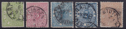 WÜRTTEMBERG 1869 - Canceled - Mi 36, 38, 39, 39, 40 - Otros & Sin Clasificación