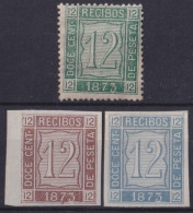 F-EX41653 ESPAÑA SPAIN 1875 RECIBOS PROOF REVENUE STAMPS LOT.  - Fiscales