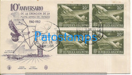 226290 ARGENTINA CORDOBA COVER CANCEL YEAR 1951 10º ANIVERSARIO LADE AVIATION FLOTA AEREA  NO POSTCARD - Otros & Sin Clasificación