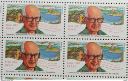 C 2491 Brazil Stamp Carlos Drummond De Andrade Literature Itabira 2002 Block Of 4 - Neufs