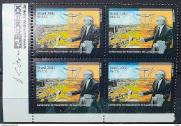 C 2445 Brazil Stamp Lucio Costa Architecture Brasilia 2002 Block Of 4 Vignette Correios - Ungebraucht