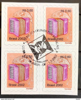 Brazil Regular Stamp RHM 818 Music Perce In Wave Accordion 2002 Block Of 4 Cbc DF - Neufs