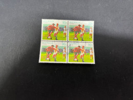 3-4-2024 (stamp) Used  Australia Stamp - Used Bloc Of 4 (football 90c) - Autres & Non Classés