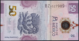 MEXICO $50 ! SERIES BZ 6-DEC-2023 DATE ! Omar Mejia Sign. AXOLOTL POLYMER NOTE Mint BU Crisp Read Descr. For Notes - Mexiko