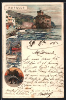 Künstler-AK Manuel Wielandt: Rapallo, Küstenpartie, Brücke  - Wielandt, Manuel