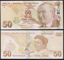 TURKEY 50 TÜRK LIRASI - 2009 (2013) - Paper Unc - P.225b Banknote - Turkey