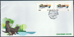 SINGAPORE 2024 OTTERS,AQATIC,ANIMAL,CARNIVOROUS, SAM FRAMA MACHINE, POSTAGE LABELS, FDC, COVER (**) - Singapore (1959-...)