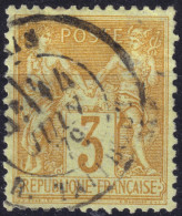 FRANCE - Type Sage Yv.86 3c Bistre-jaune - Obl. TB - 1876-1898 Sage (Tipo II)