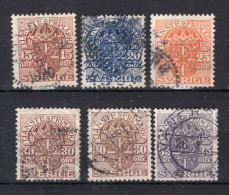 ZWEDEN Yvert S40/44° Gestempeld Dienstzegels 1910-1919 - Oficiales