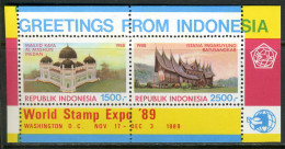 INDONESIE: ZB 1401 MNH Blok 85 1989 Int. Postzegeltentoonstelling Washington -2 - Indonésie