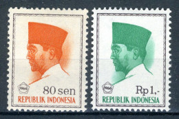 INDONESIE: ZB 527/528 MNH 1966 President Soekarno 1966 In Vijfhoek - Indonesien