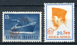 INDONESIE: ZB 503/504 MNH 1965 Frankeerzegels Opdruk In Vijfhoek -1 - Indonesien