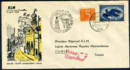 NEDERLAND 1e VLUCHT AMSTERDAM - TUNIS 16/04/1959 - Posta Aerea