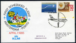 NEDERLAND 1e VLUCHT AMSTERDAM - PORTO 7/04/1985 - Airmail