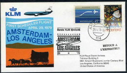 NEDERLAND 1e VLUCHT AMSTERDAM - LOS ANGELES 29/04/1979 - Poste Aérienne