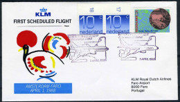 NEDERLAND 1e VLUCHT AMSTERDAM - FARO 1/04/1988 - Airmail