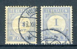 NEDERLAND P44/45 Gestempeld 1912-1920 - Cijfer En Waarde In Blauw - Tasse