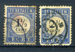 NEDERLAND P15/16 Gestempeld 1894-1910 - Cijfer En Waarde Zwart (donkerbl.) -3 - Postage Due