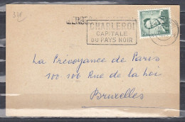 Kaart Van Charleroi X Naar Bruxelles Met Langstempel Merbes Le Chateau - Linear Postmarks