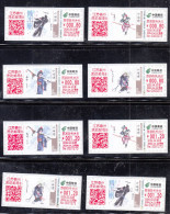 China 2023 The Chinese Novels Written-Water Margin  ATM Stamp  8V - Ungebraucht
