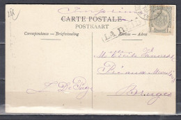 Postkaart Van Herbesthal Naar Bruges Langstempel La Reid - Linear Postmarks