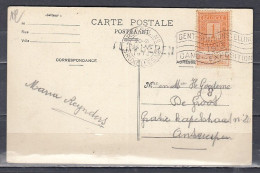 Postkaart Van Brussel Naar Antwerpen Langstempel Tervueren - Linear Postmarks