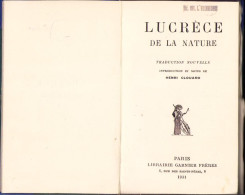 Lucrece De La Nature De Titus Lucretius Carus, 1931 C1689 - Libros Antiguos Y De Colección