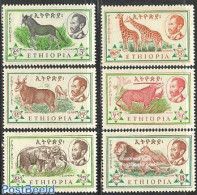 Ethiopia 1961 Animals 6v, Mint NH, Nature - Animals (others & Mixed) - Cat Family - Elephants - Giraffe - Ethiopie