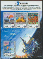 French Antarctic Territory 2000 3rd Millennium S/s, Mint NH, Nature - Penguins - Sea Mammals - Art - Comics (except Di.. - Ongebruikt