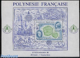French Polynesia 1986 Stockholmia S/s, Mint NH, Various - Philately - Maps - Unused Stamps