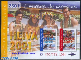 French Polynesia 2001 HEIVA 2001 S/s Imperforated, Mint NH, Sport - Transport - Sport (other And Mixed) - Ships And Bo.. - Ungebraucht