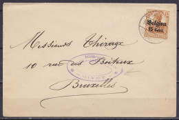 L. Affr. OC15 Càpt BEAURAING /31.5.1917 De Baronville Pour BRUXELLES - Cachet Censure "Militärische Postüberwaschungsste - OC1/25 Generalgouvernement 