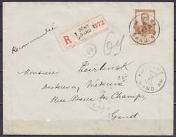 L. Recommandée Affr. N°113 Càd "GENT 3B /19 VI 1914/ GAND" Pour E/V - 1912 Pellens