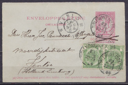 EP Enveloppe-lettre 10c Rose (N°46) + 2x N°56 Càd TIRLEMONT (STATION) /23 AVRIL 1904 Pour VENLOO (Holland - Limburg) - C - Briefumschläge
