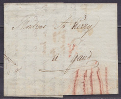 L. Datée 22 Octobre 1814 De DIXMUDE Pour GAND - Port "IIIII" à La Craie Rouge - 1794-1814 (Periodo Frances)