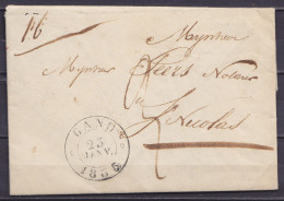 L. Datée 23 Janvier 1835 De ERTVELDE Càd GAND /23 JANV 1835 Pour ST-NICOLAS - Port "3" (au Dos: Càd Arrivée ST-NICOLAS) - 1830-1849 (Belgica Independiente)