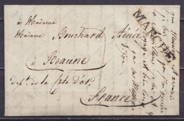 L. Datée Décembre 1816 De BARVAUX Pour BEAUNE Dept. De La Côte D'or - Griffe "MARCHE" - Port "7" - 1815-1830 (Hollandse Tijd)