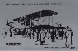 Plaquette Commémorative En Aluminium SABENA "12th February 1925 - 1st Flight BRUSSELS-KINSHASA / HANDLEY-PAGE" 1975 ? 19 - Geschenke