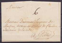L. Datée 1e Août 1742 De MAESTRICHT Pour GAND - Port "6" - 1714-1794 (Oostenrijkse Nederlanden)
