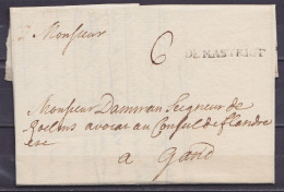 L. Datée 12 Décembre 1945 De MAESTRICHT Pour GAND - Griffe "DE MASTRICHT" - Port "6" - 1714-1794 (Paesi Bassi Austriaci)