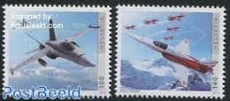 Switzerland 2014 Airforce 2v, Mint NH, History - Transport - Militarism - Aircraft & Aviation - Unused Stamps