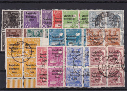 SBZ: MiNr. 182/197, Gestempelt, Viererblöcke, 195a Und 189d Geprüft - Used