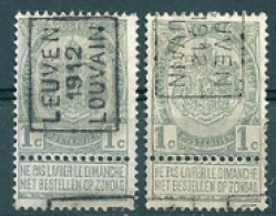 1760 Voorafstempeling Op Nr 53 - LEUVEN 1912 LOUVAIN - Positie A & B - Roulettes 1910-19