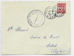 LETTRE FM ROUGE LETTRE POSTE AUX ARMEES 23.6.1950 + REGIMENT DU GENIE + VERSO BPM 517 - Timbres De Franchise Militaire