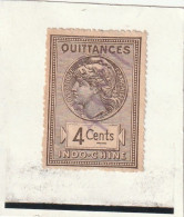 Timbre Fiscal Indochine Quittances 4 Cents - Other & Unclassified