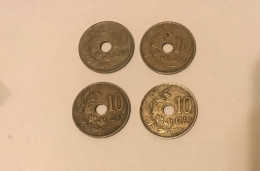 4 Pièces Belgique 10c 1925, 27 Et 28 - 10 Cents